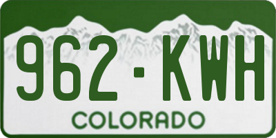 CO license plate 962KWH