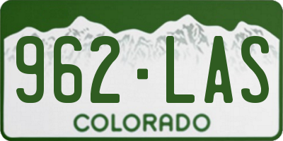 CO license plate 962LAS