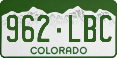CO license plate 962LBC