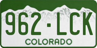 CO license plate 962LCK