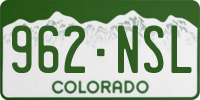 CO license plate 962NSL