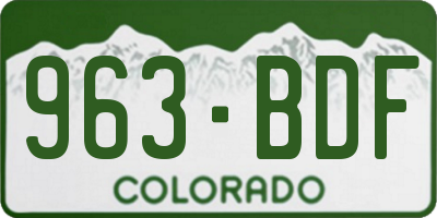 CO license plate 963BDF