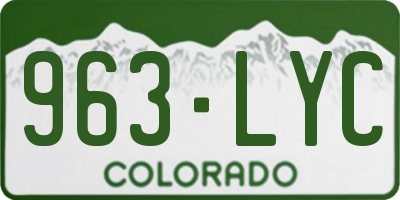 CO license plate 963LYC