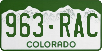 CO license plate 963RAC