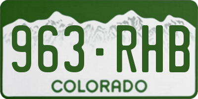CO license plate 963RHB