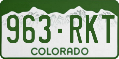 CO license plate 963RKT