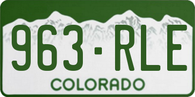 CO license plate 963RLE