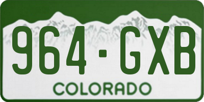 CO license plate 964GXB