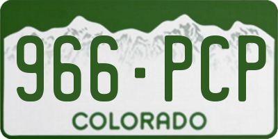 CO license plate 966PCP