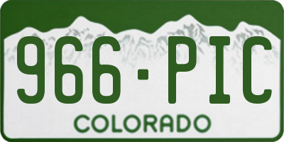 CO license plate 966PIC
