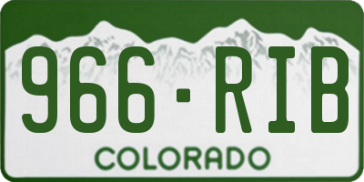 CO license plate 966RIB