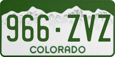 CO license plate 966ZVZ