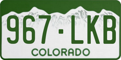 CO license plate 967LKB