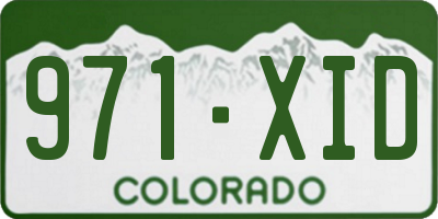 CO license plate 971XID