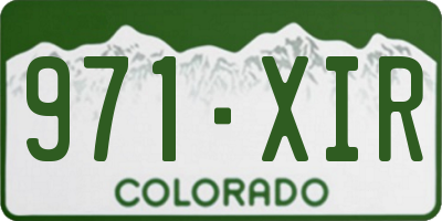 CO license plate 971XIR