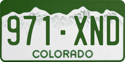 CO license plate 971XND