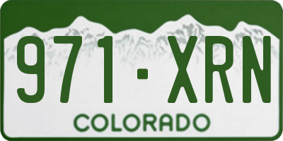 CO license plate 971XRN