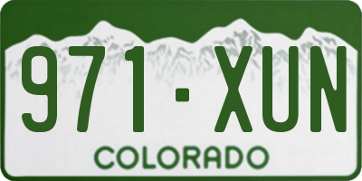 CO license plate 971XUN