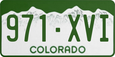 CO license plate 971XVI