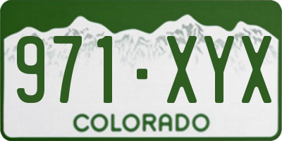 CO license plate 971XYX