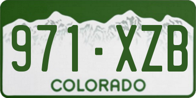CO license plate 971XZB