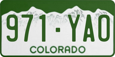 CO license plate 971YAO