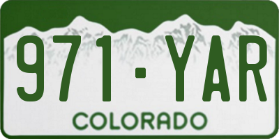CO license plate 971YAR
