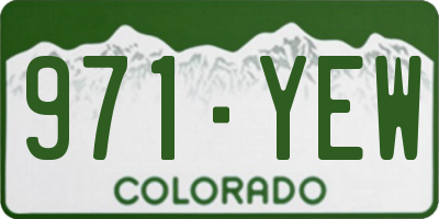 CO license plate 971YEW