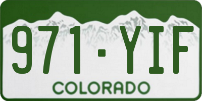 CO license plate 971YIF
