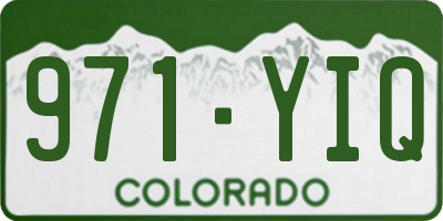 CO license plate 971YIQ