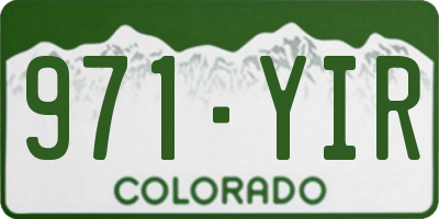 CO license plate 971YIR