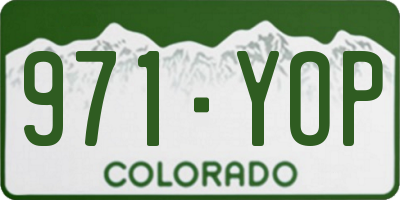 CO license plate 971YOP