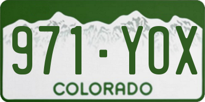 CO license plate 971YOX
