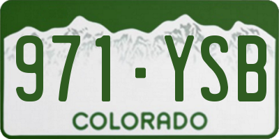 CO license plate 971YSB