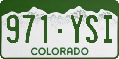 CO license plate 971YSI