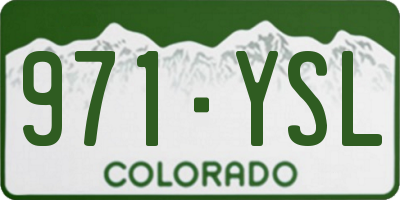 CO license plate 971YSL