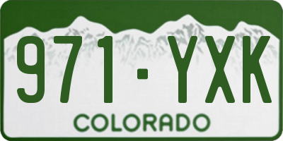 CO license plate 971YXK