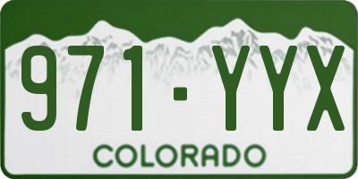 CO license plate 971YYX