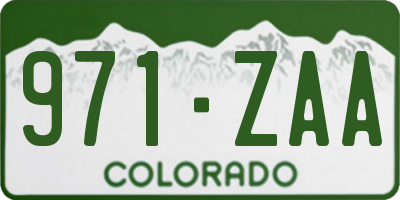 CO license plate 971ZAA