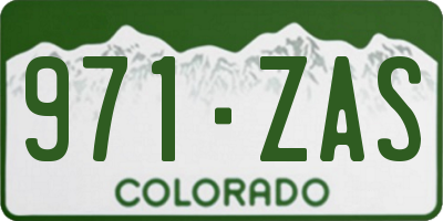 CO license plate 971ZAS