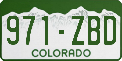 CO license plate 971ZBD