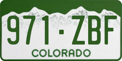 CO license plate 971ZBF