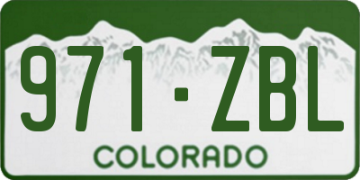 CO license plate 971ZBL