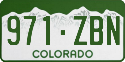 CO license plate 971ZBN