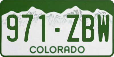 CO license plate 971ZBW