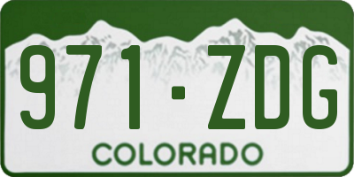 CO license plate 971ZDG