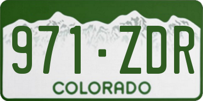 CO license plate 971ZDR