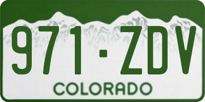 CO license plate 971ZDV
