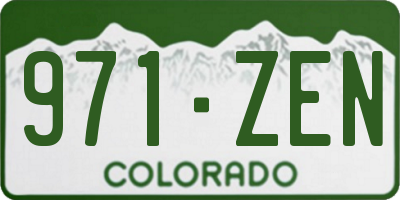 CO license plate 971ZEN