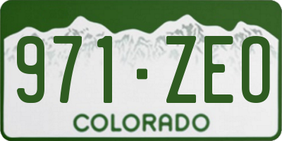 CO license plate 971ZEO